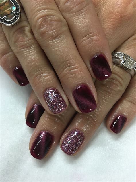 burgundy nails with glitter|burgundy nail polish with glitter.